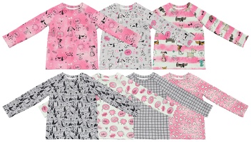 FunnyDogs Raglanshirts Collage pink
