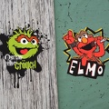 Sesamstrasse Baumwolljersey Panel Oscar Elmo smaragd 100182 119266 q 1