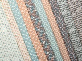 Kansas Baumwollwebware Blumen Blaetter Retro q (2)