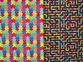 Henry Baumwollwebware Puzzle Labyrinth Pixel q-1