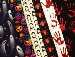 Halloween FrenchTerry Kuerbis gruseligesMaedchen Spinnen Haende Geister q 2