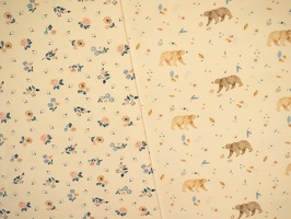Flowers&amp;Wood Baumwolljersey Blumen Baeren Blaetter hellbeige 923170 373170 q2