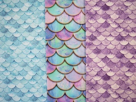 Mermaid Baumwollwebware alleFarben Schuppen 415841 408999 415642 q1