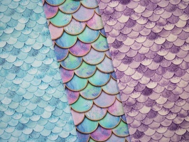 Mermaid Baumwollwebware alleFarben Schuppen 415841 408999 415642 q2