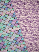 Mermaid Baumwollwebware Schuppen Bunt flieder 408999 415642 h1