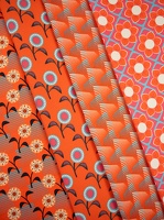 Rocha Canvas Blumen Streifen Kleingemusterd orange 333424 336424 330424 334934 h1