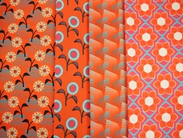 Rocha Canvas Blumen Streifen Kleingemusterd orange 333424 336424 330424 334934 q1