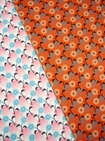 Rocha Canvas Blumen Streifen naturweiss orange 333010 333424 h1