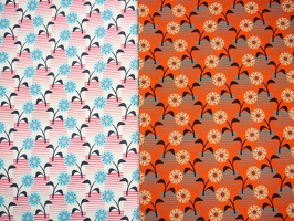 Rocha Canvas Blumen Streifen naturweiss orange 333010 333424 q1