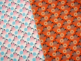 Rocha Canvas Blumen Streifen naturweiss orange 333010 333424 q2