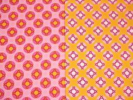 Bilbao Baumwollwebware Tupfen Gemusterd pink orange rosa weiss 390431 390423 q1