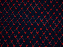 Maria Viskosewebware Hirschkoepfe dunkelblau burgundy 597338 q1