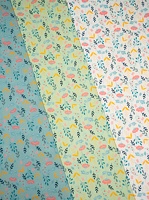 Spring Baumwollwebware Blumen bunt tuerkis pistazie weiss h1