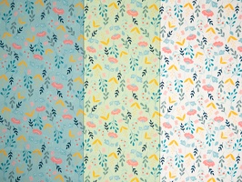 Spring Baumwollwebware Blumen bunt tuerkis pistazie weiss q1