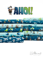 MrsMintdesign Ahoi Baumwolljersey  petrol helblau h 4 Typo