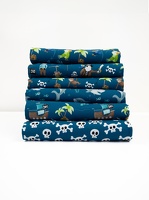 MrsMintdesign Ahoi Baumwolljersey petrol Papagai Affe Hai Oktopus Palme Piratenschiff h 2b