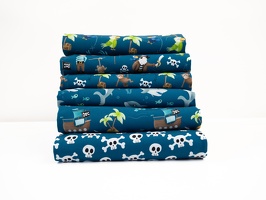 MrsMintdesign Ahoi Baumwolljersey petrol Papagai Affe Hai Oktopus Palme Piratenschiff q 2