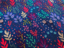 EmjoDesign Wildflowers Viskosewebware 100254 royalblau q 2