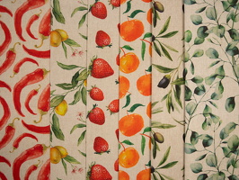 Ulli Leinenoptik alleFarben Chillischoten Zitronen Erdbeeren Orangen Oliven Eukalyptus q1