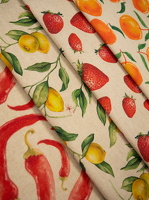 Ulli Leinenoptik Chillischoten Zitronen Erdbeeren Orangen 102172 103172 104172 101172 h2