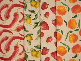 Ulli Leinenoptik Chillischoten Zitronen Erdbeeren Orangen 102172 103172 104172 101172 q1