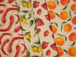 Ulli Leinenoptik Chillischoten Zitronen Erdbeeren Orangen 102172 103172 104172 101172 q2