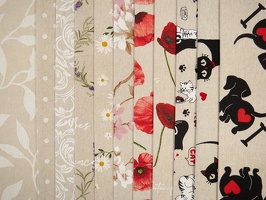 Petra Canvas alleFarben Blumen Blaetter Tupfen Katzen Dackel q1