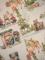 Christmas Dekostoff Tiere Geschenke Winterlandschaft 123172 124172 h1