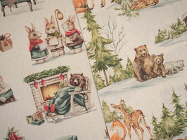 Christmas Dekostoff Tiere Geschenke Winterlandschaft 123172 124172 q2