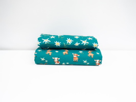 MrsMintDesign Alpenliebe Baumwolljersey Steinboecke Kuehe Ziegen Floral  apricot gruen petrol 346420 346603 346747 q1 