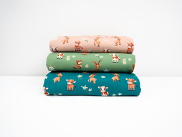 MrsMintDesign Alpenliebe Baumwolljersey Steinboecke Kuehe Ziegen Floral  apricot gruen petrol 346420 346603 346747 q2 