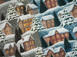Winterberg Dekostoff Haueser Schnee schlamm blau 101676 101259 q2