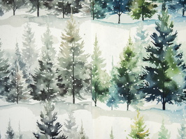 Winterberg Dekostoff Tannen ecru-dunkelgrau ecru-dunkelgruen 103285 103564 q1