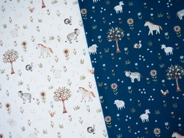 Nara Baumwolljersey Tiere Wiese weiss dunkelblau 190011 190596 q2